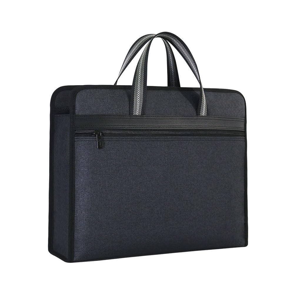 Oaygat A4 Document Bag Case Large Capacity Document File Storage Oxford Cloth File Computer Bag Portable Folder Organizer Files Folder Tote with Pocket IPad Laptop Tote Pouch Zipper Art Portfolio Case