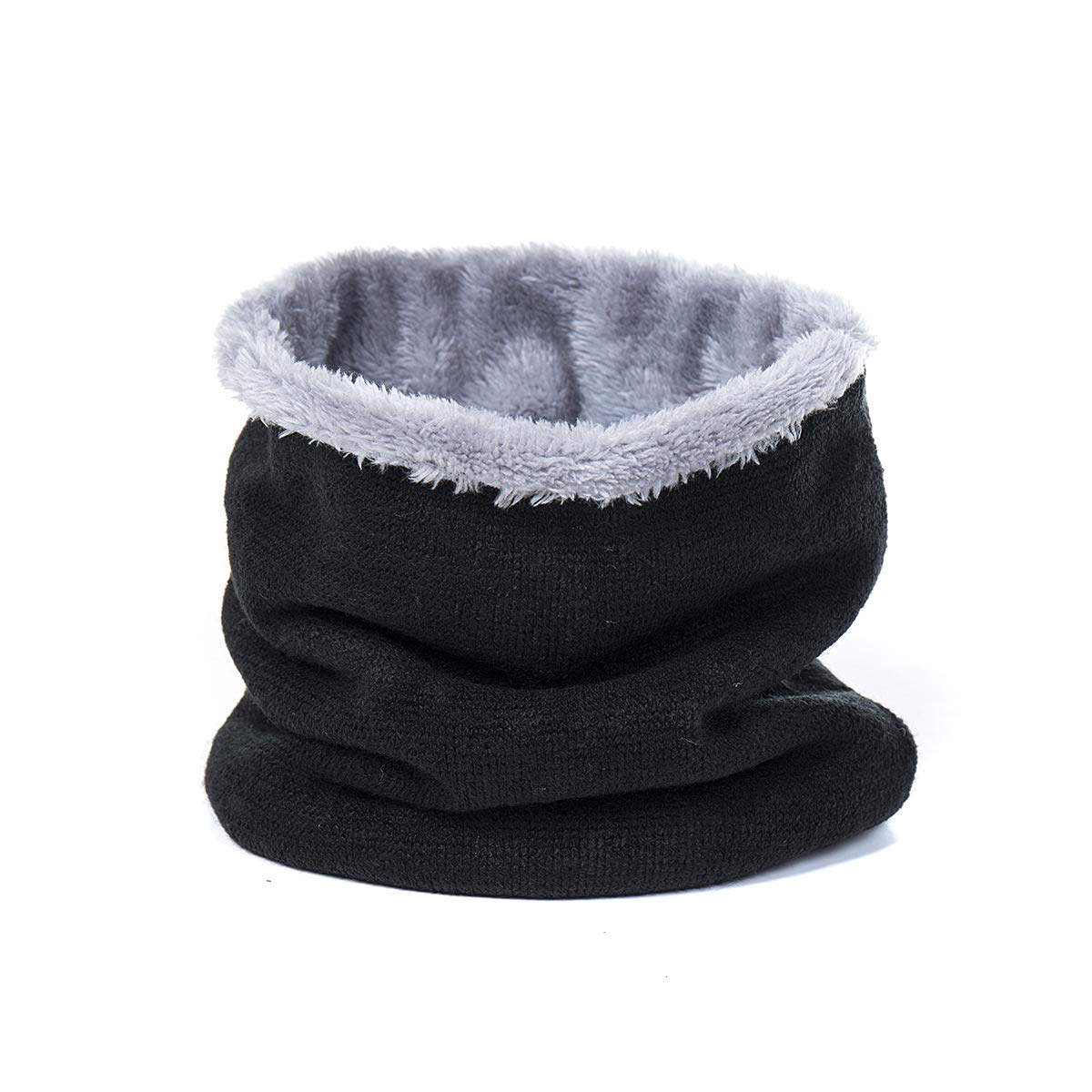 LeoriesHarsh Winter Double-Layer Soft Fleece Lined Thick Knit Neck Warmer Circle Scarf Windproof