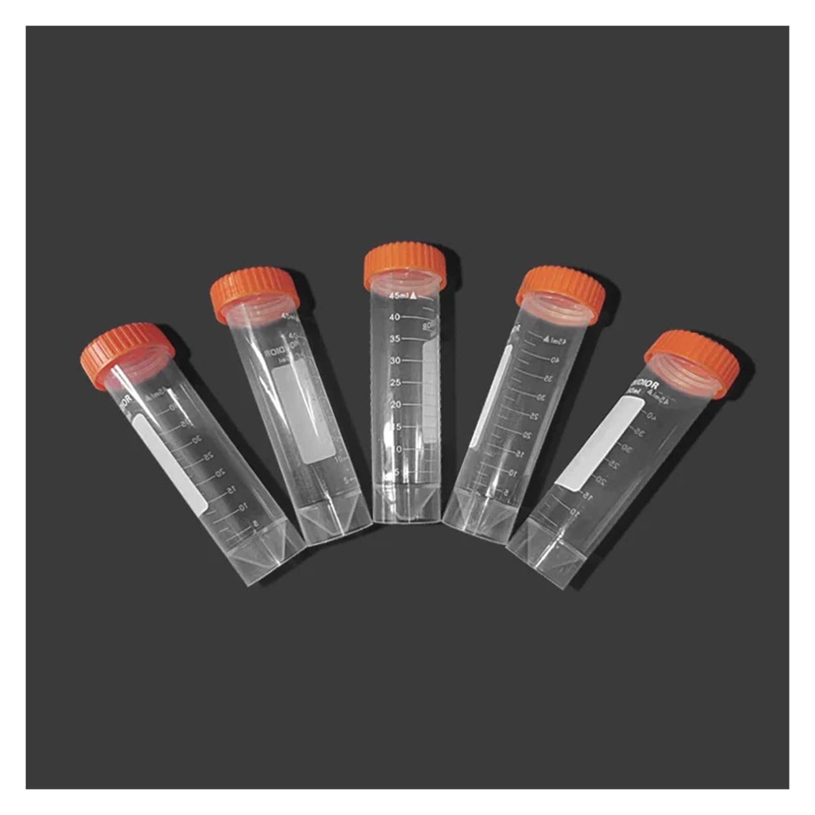 yingyingjia 50 ml 25 szt. probówek wirówkowych, probówki stożkowe, szczelne nakrętki, pojemnik plastikowy, skalowane znaczniki do pisania, laboratorium, szkoła laboratoryjna