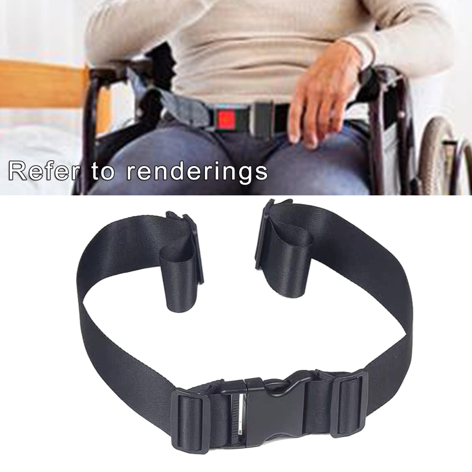 jojomis Los cinturones de seguridad duraderos para silla de ruedas se utilizan para cuidar de los pacientes, correas de arnés de cojín con hebilla de fácil liberación, ajustables