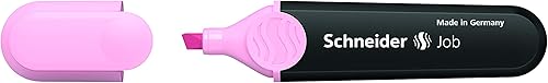 Vista 3 de Schneider Job - Resaltador pastel con punta de cincel, 1 + 0.197 in, barril negro, tinta rosa claro, caja de 10 resaltadores (1529)