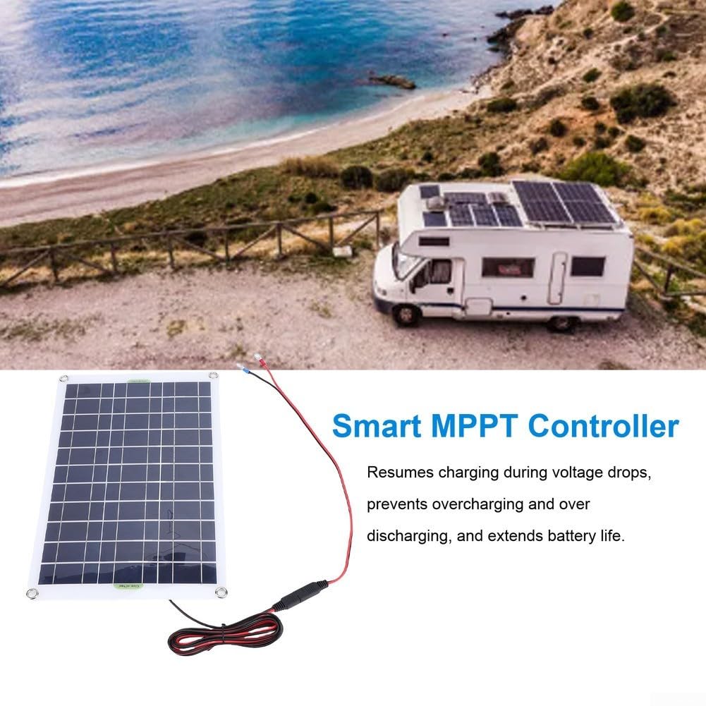 Kit solare monocristallino da 200 W per camper, kit solare monocristallino | Alta efficienza anche in condizioni di scarsa illuminazione, per una struttura robusta, per una fonte di energia ideale