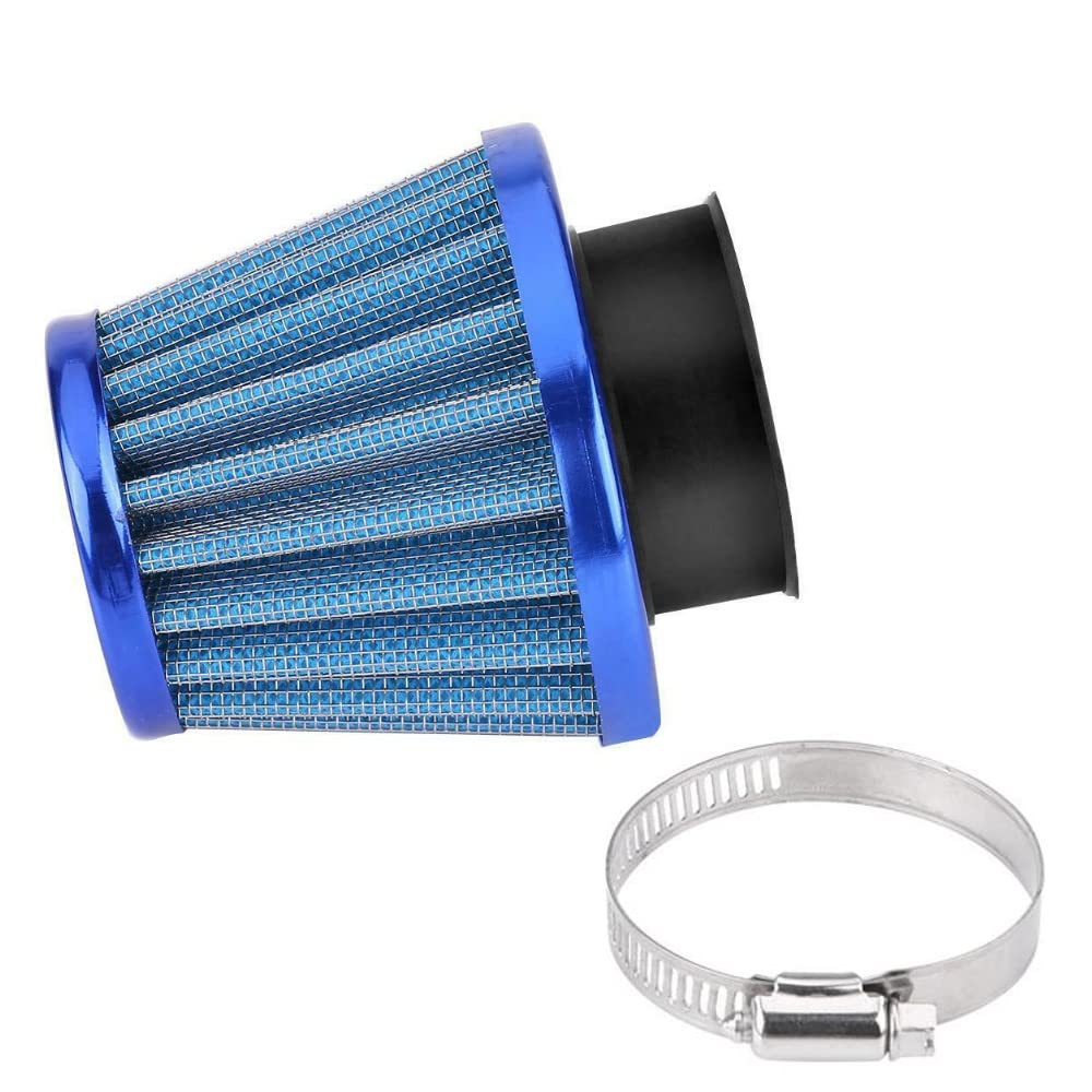 ETOPARS 2 X Bleu Filtre à Air de Moto Universel Kit de Filtre d'admission d'air Moto 52mm 53mm 54mm Clamp Induction Carburateur Filtre d'entrée d'air Kit