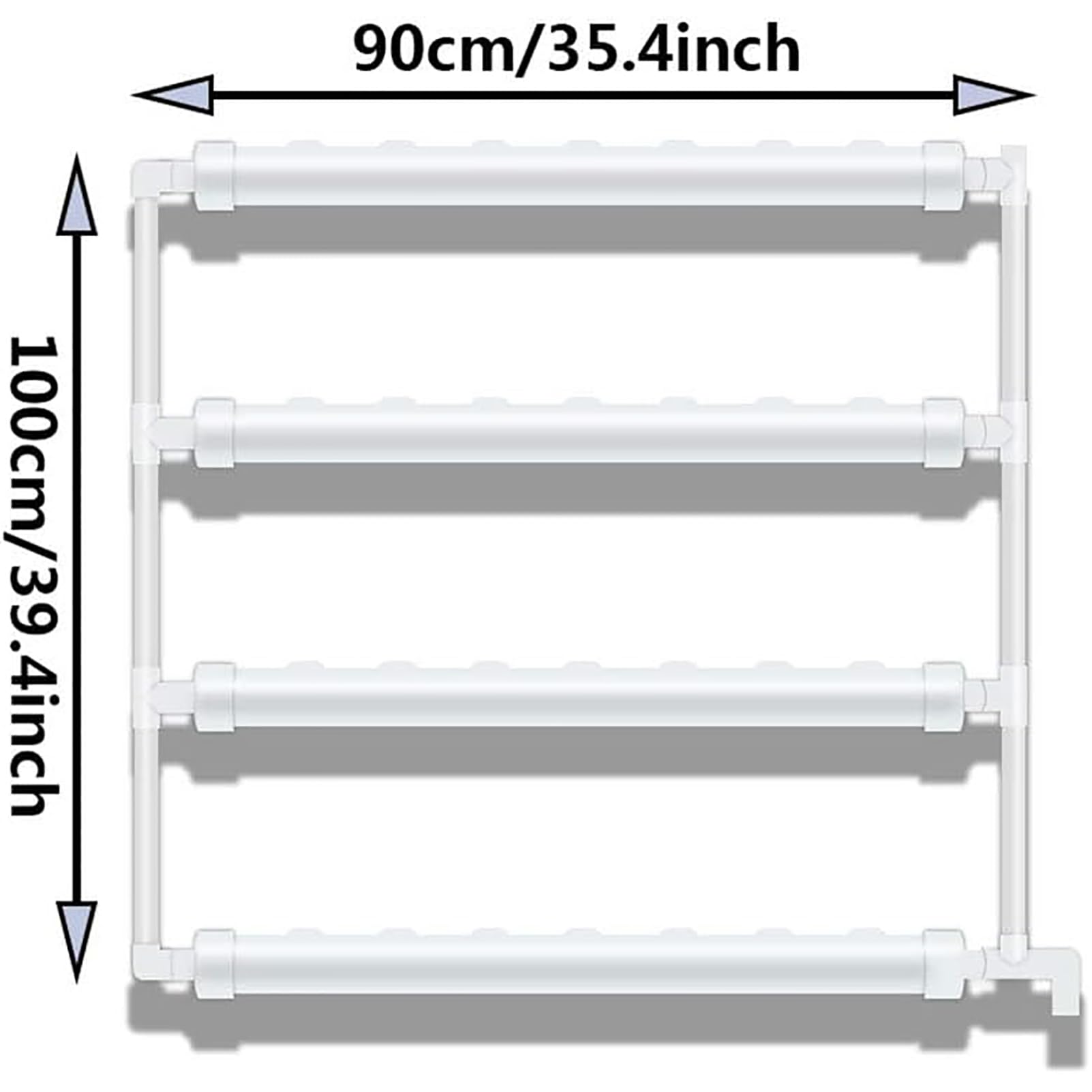 Hydroponic Grow Kit, Wandmontagesystem mit 4 Schichten und 28 Pflanzplätzen, lebensmittelechte Rohre, inklusive Wasserpumpe und Timer für den Anbau von Blattgemüse