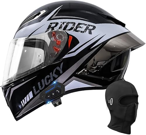 Miniatura 8 de Casco modular Bluetooth de motocicleta con doble visera antivaho y de cara completa casco 100 aprobado por DOT altavoz dual integrado con micrófono