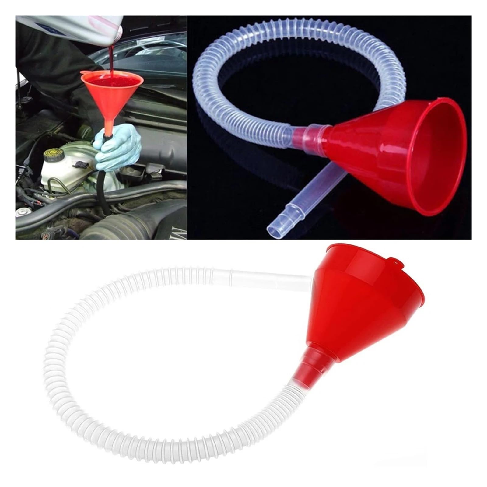 1 szt. telescopic Car Funnel Detachable spodnie Oil Gas Refueling Tool