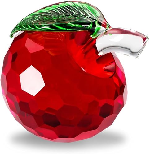 Miniatura 2 de Duosuny Pisapapeles de cristal de manzana, figuras coleccionables de Apple de 1.575 pulgadas, lo mejor para regalos de Nochebuena, grandes regalos
