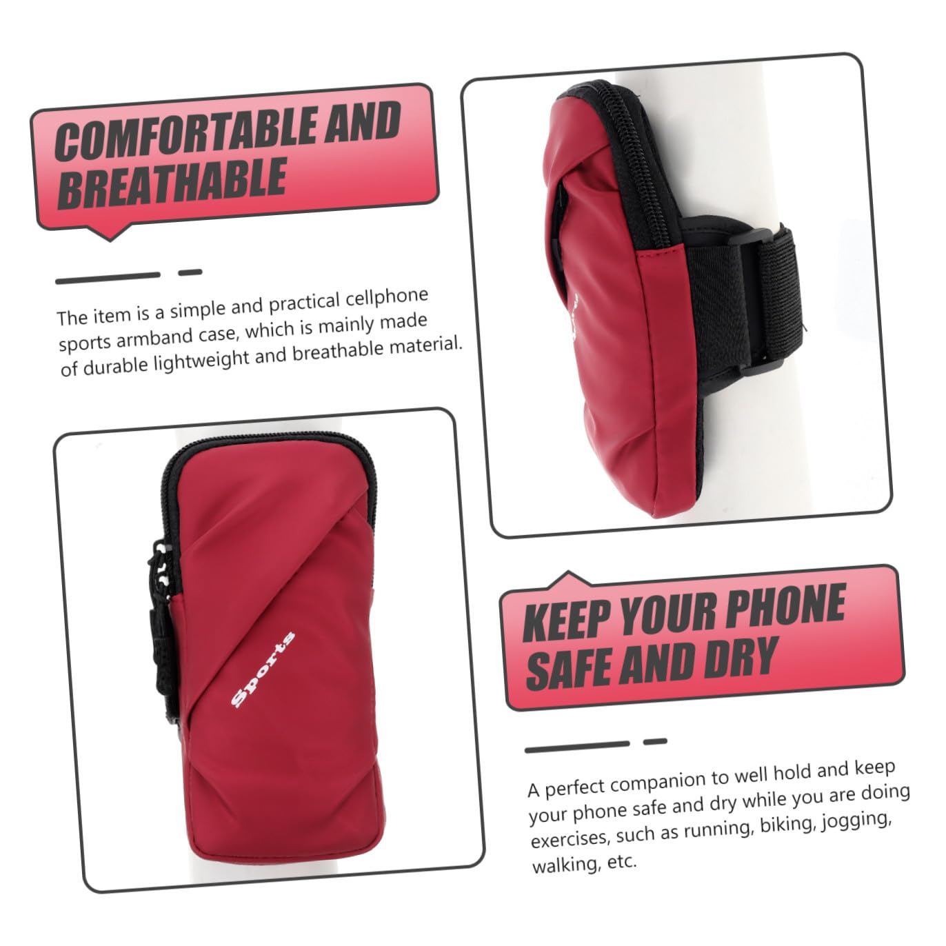 HEMOTON 3pezzi Brassard Sportivo Per Cellulare Porta Smartphone Per Corsa e Attività Outdoor Borsa Da Braccio Per Uomini e Donne