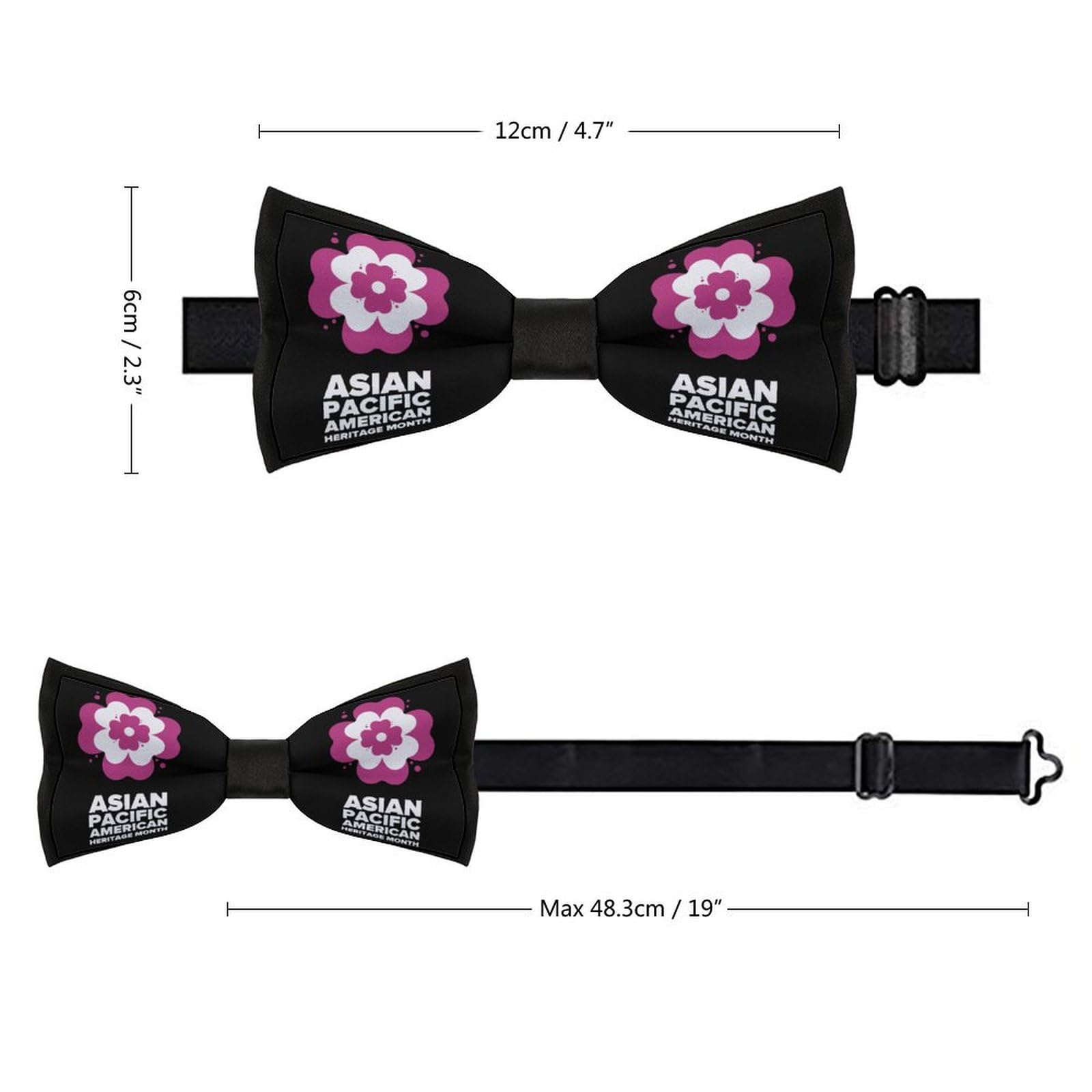 GoasNei Asian American And Pacific Islander Heritage Month Bow Tie for Men Adjustable Necktie Funny Tie Neck Ties for Weddings Party