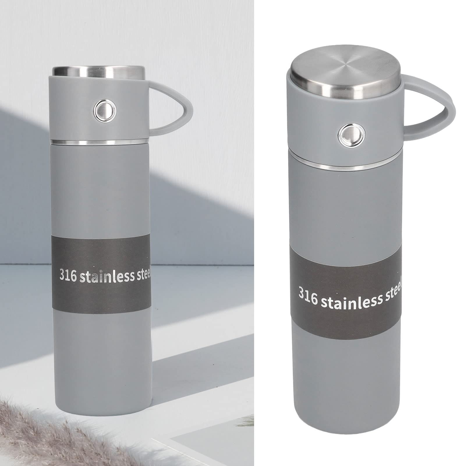 Bouteille Isotherme En Acier Inoxydable Avec Couvercle à Bouton-poussoir (500 Ml