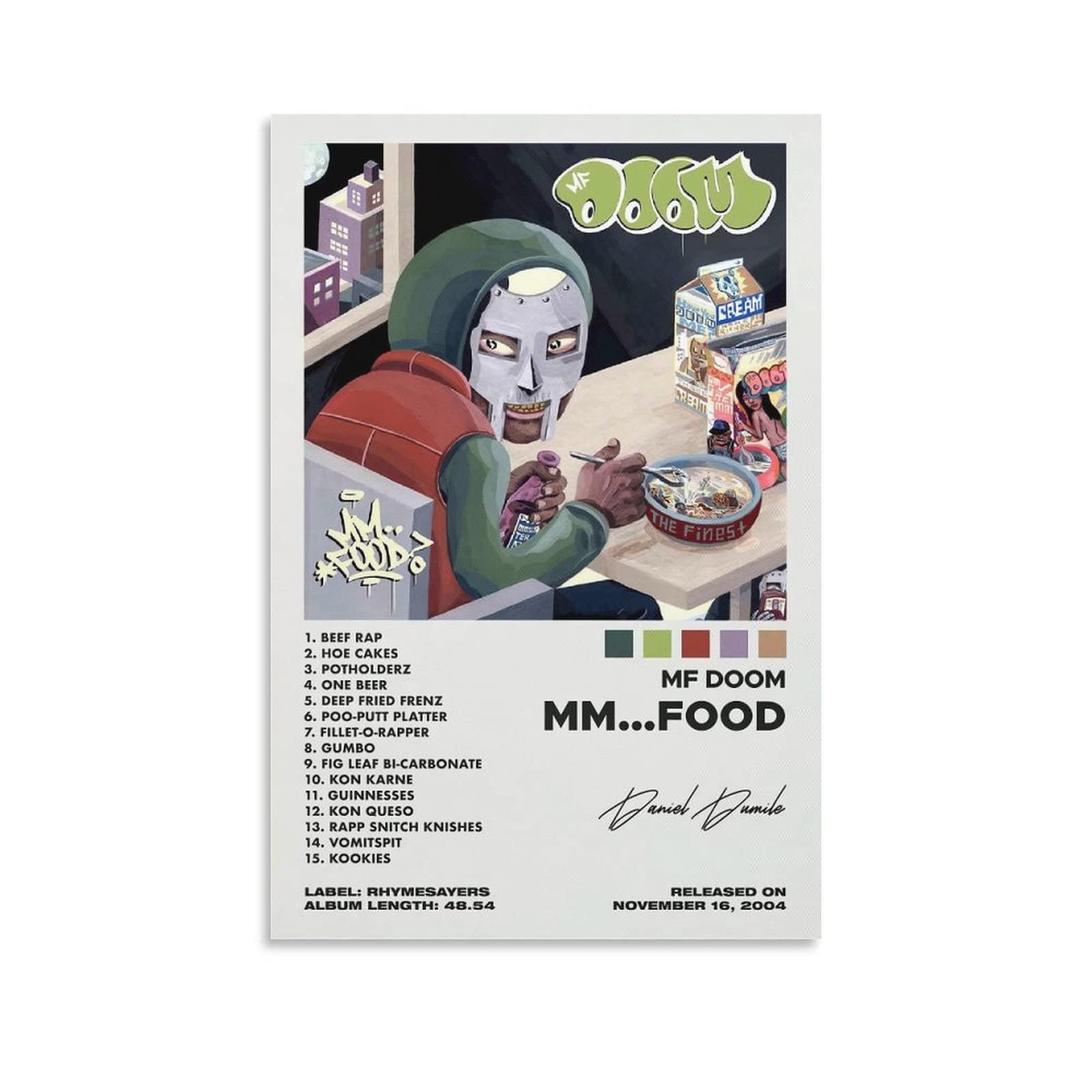 WANGS Mf Doom Poster MM Food Album Cover posters Decorative