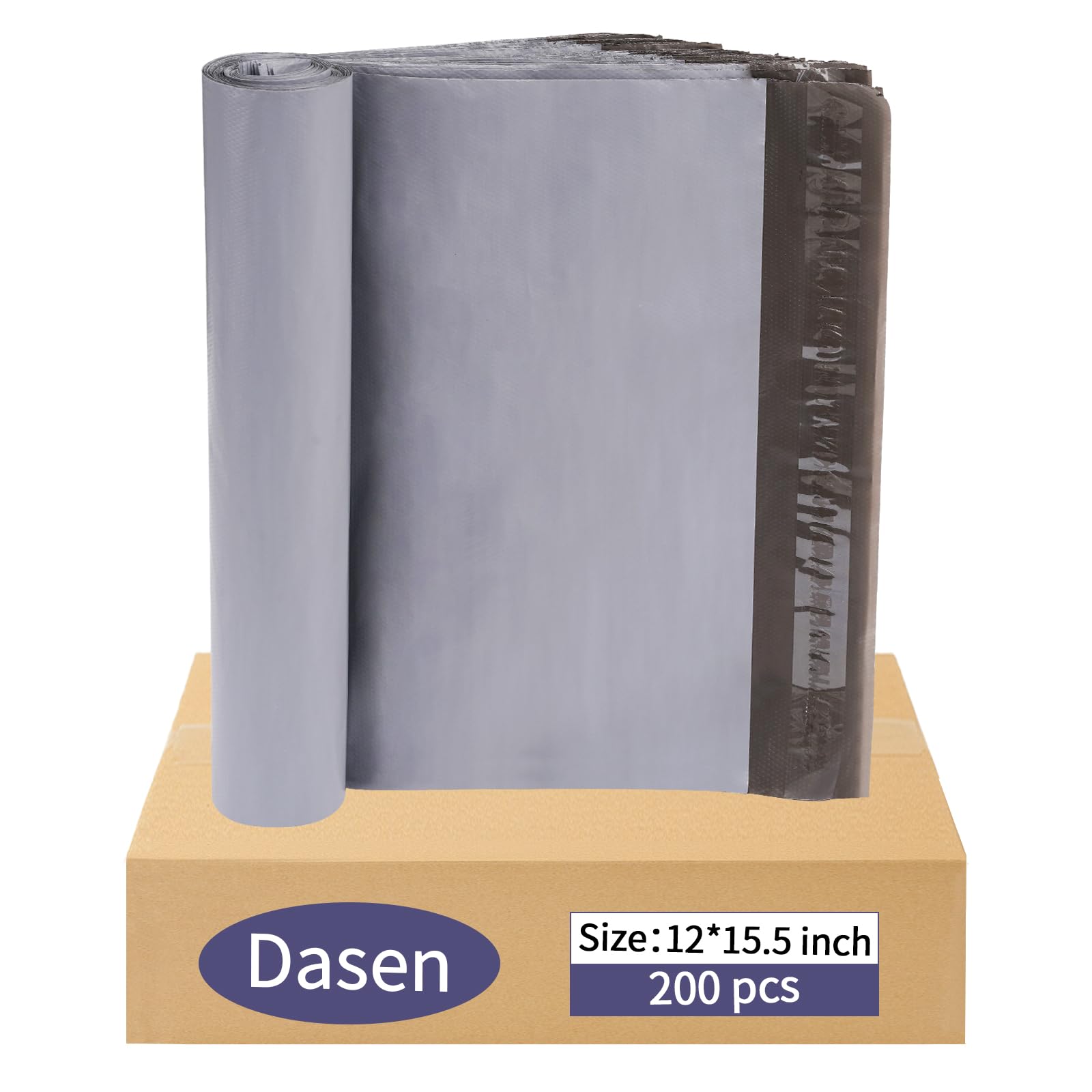 Dasen 200pc Poly Mailers 12x15.5 Inches,Shipping Envelopes Self Seal Mailers Bags Waterproof and Tear-Proof Packaging Bags, Shipping Bags for Clothing