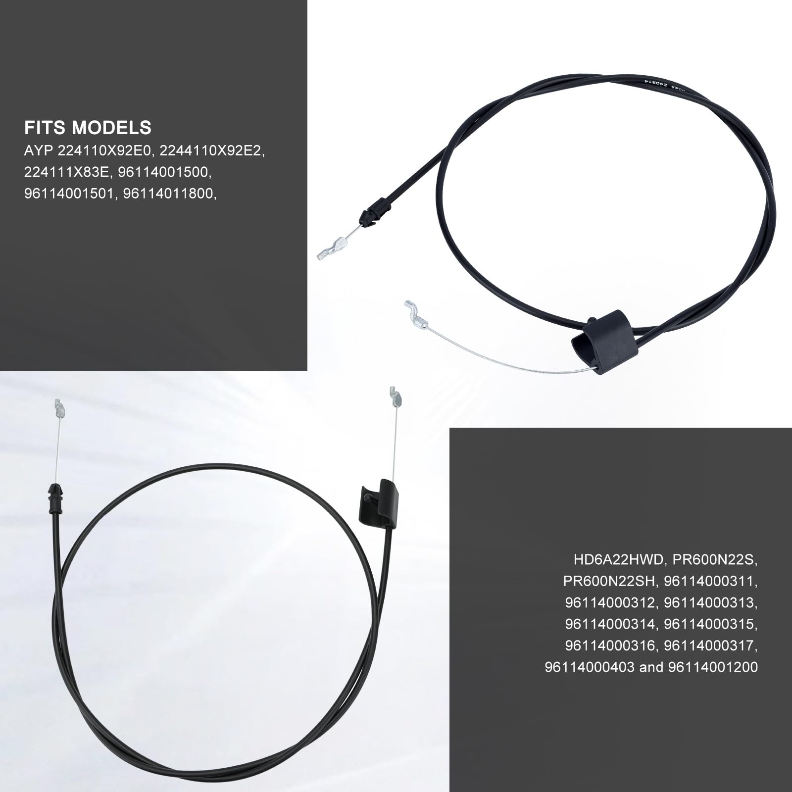 158152 582991501 - Cable de control de zona para Poulan Pro Sears Craftsman Weed Eater Walk-Behind Lawn Mower Crafstman Poulan Pro - Cable del acelerador para cortacésped Modelo 917