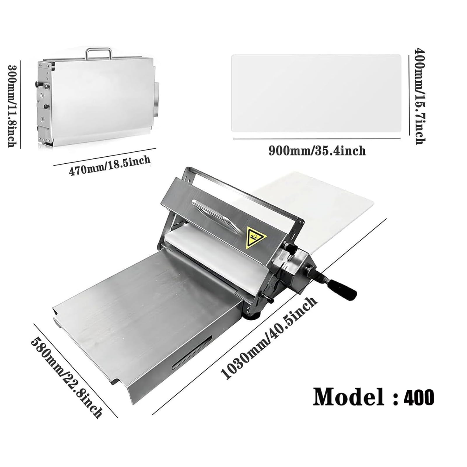 Laminadora Plegable de Acero Inoxidable, Machine à Pâte Feuilletée, Laminoir à Pâtisserie, équipement de Boulangerie Commercial à épaisseur Réglable