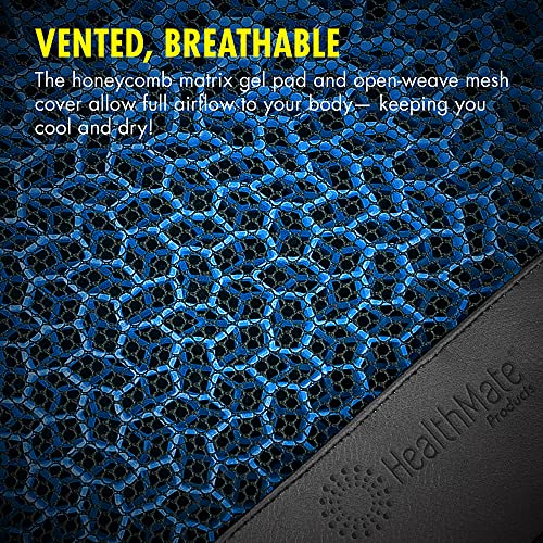 Healthmate Comfy Gel Cushion Gel Seat Cushion For Long Sitting For Back, Sciatica And Tailbone Pain Relief, For Office Chair, Car, Wheelchair, Long Trips (Square) #TOP5
