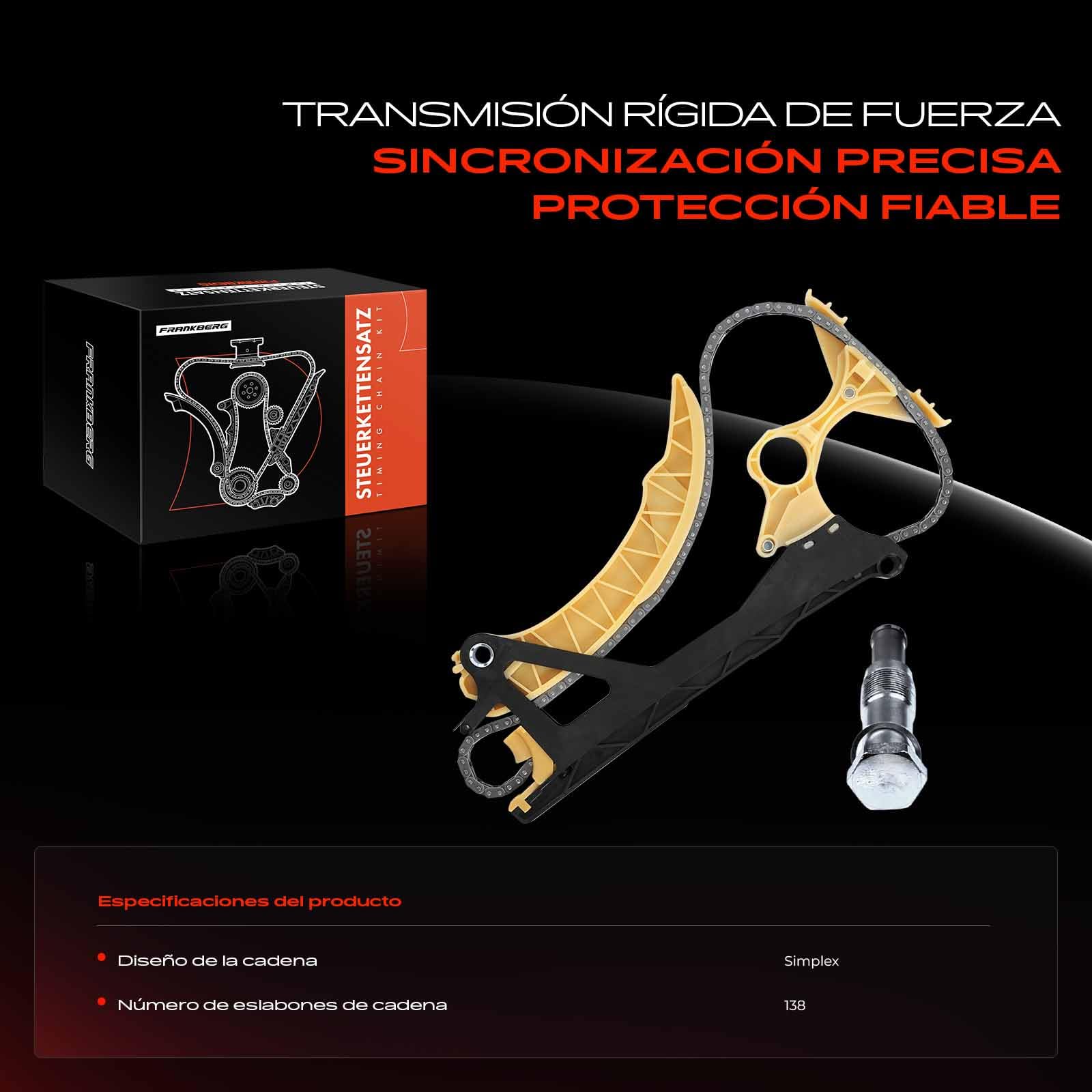 Frankberg Kit de cadena de distribución cadena de distribución 11318618318 | Compatible con: Serie 3 E46, Serie 1 E81, Serie 3 Coupé E46, Serie 3 Compact E46, Serie 1 E87, Serie 3 E90