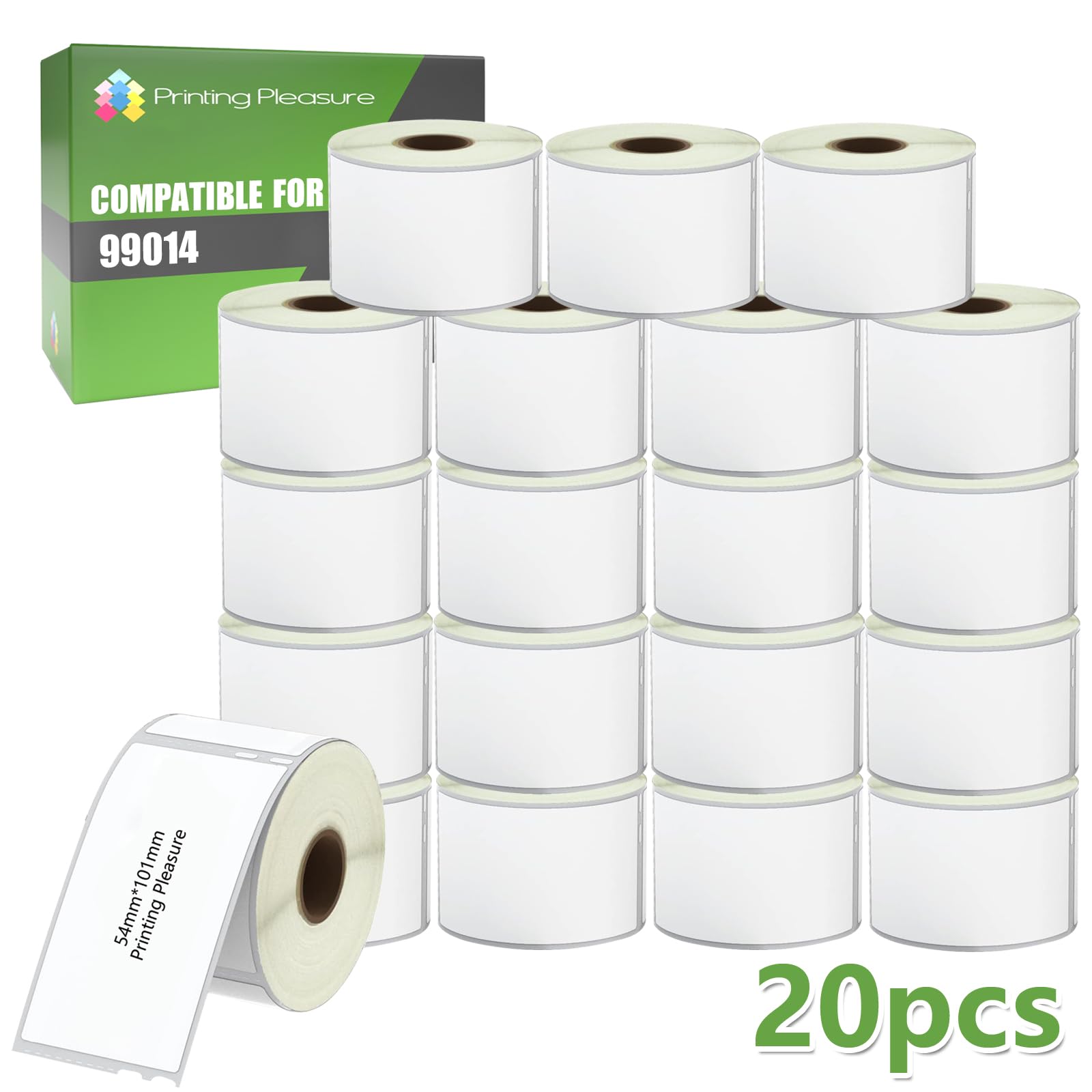 Printing Pleasure Kit 20 99014 54mm x101mm Etichette Adesive (etichetta per Rotolo: 220) Compatibile per Dymo LabelWriter 4XL 450 400 330 320 310 Twin Turbo Duo Seiko SLP 450 400 240 200 120 100 Pro, 20 Pezzi