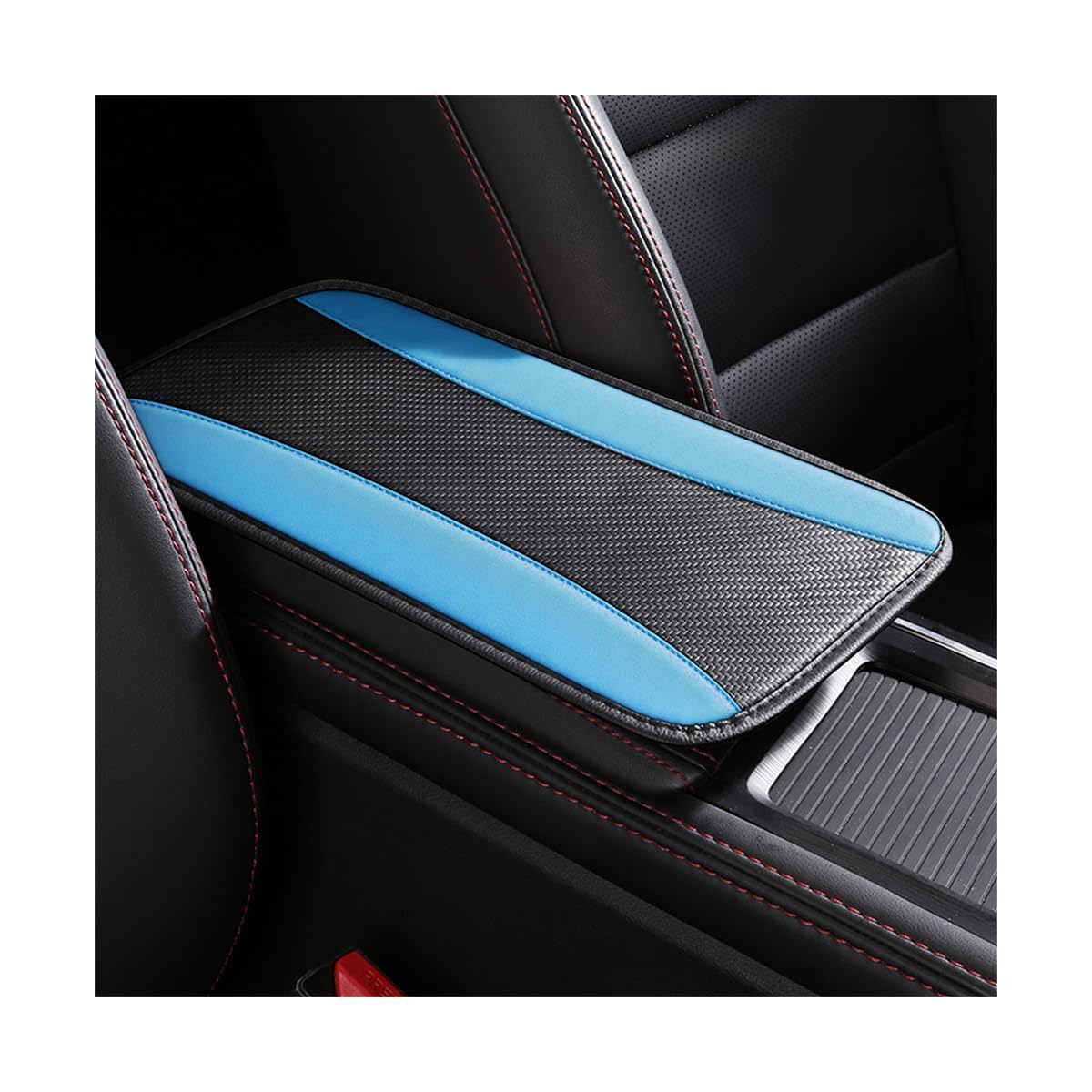 WENINETIES Car Armrest Protector for MG MGS6 EV Trophy 2025 2026, Centre Console Pad Faux Leather Cushion Interior Decoration Accessory Anti-Scratch,Blue