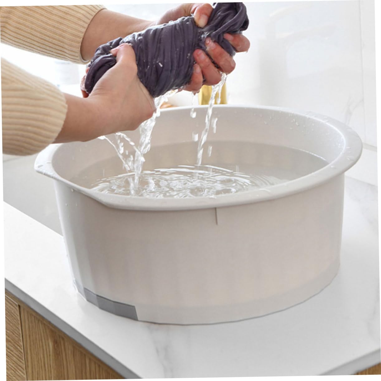 SOLUSTRE 2stücke Wäschewaschbecken Mit Integriertem Waschbrett Handwaschbecken Aus Kunststoff Tragbares Waschbecken Rutschfester Waschtisch Für Camping Und Haushaltswäsche