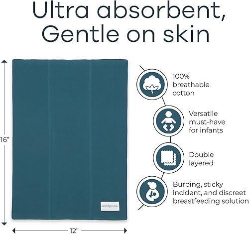 Miniatura 23 de Comfy Cubs Juego de 6 paños para eructos para bebés, grandes, 6 capas, ultra absorbentes, 100% algodón para escupir, babear y ensuciar, suaves,
