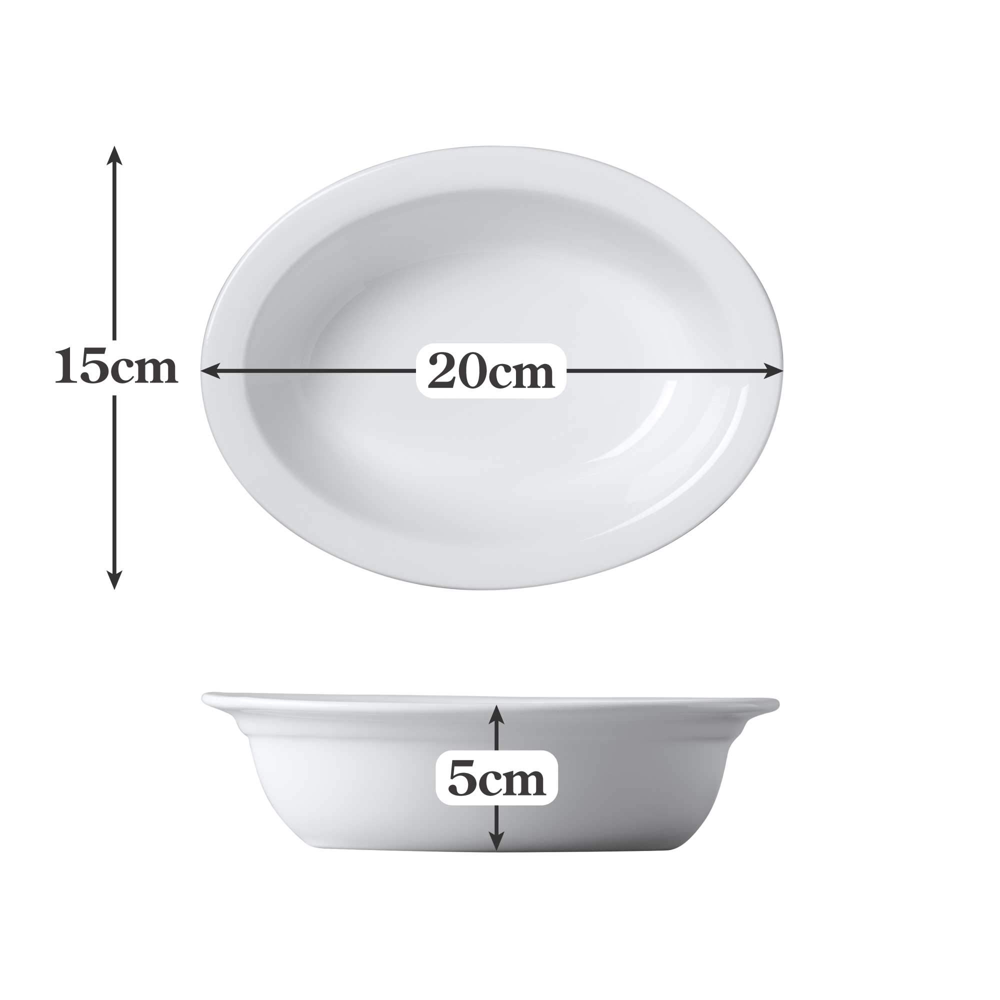 Wm Bartleet & Sons - Plato ovalado para tartas (porcelana), Blanco, 19 cm