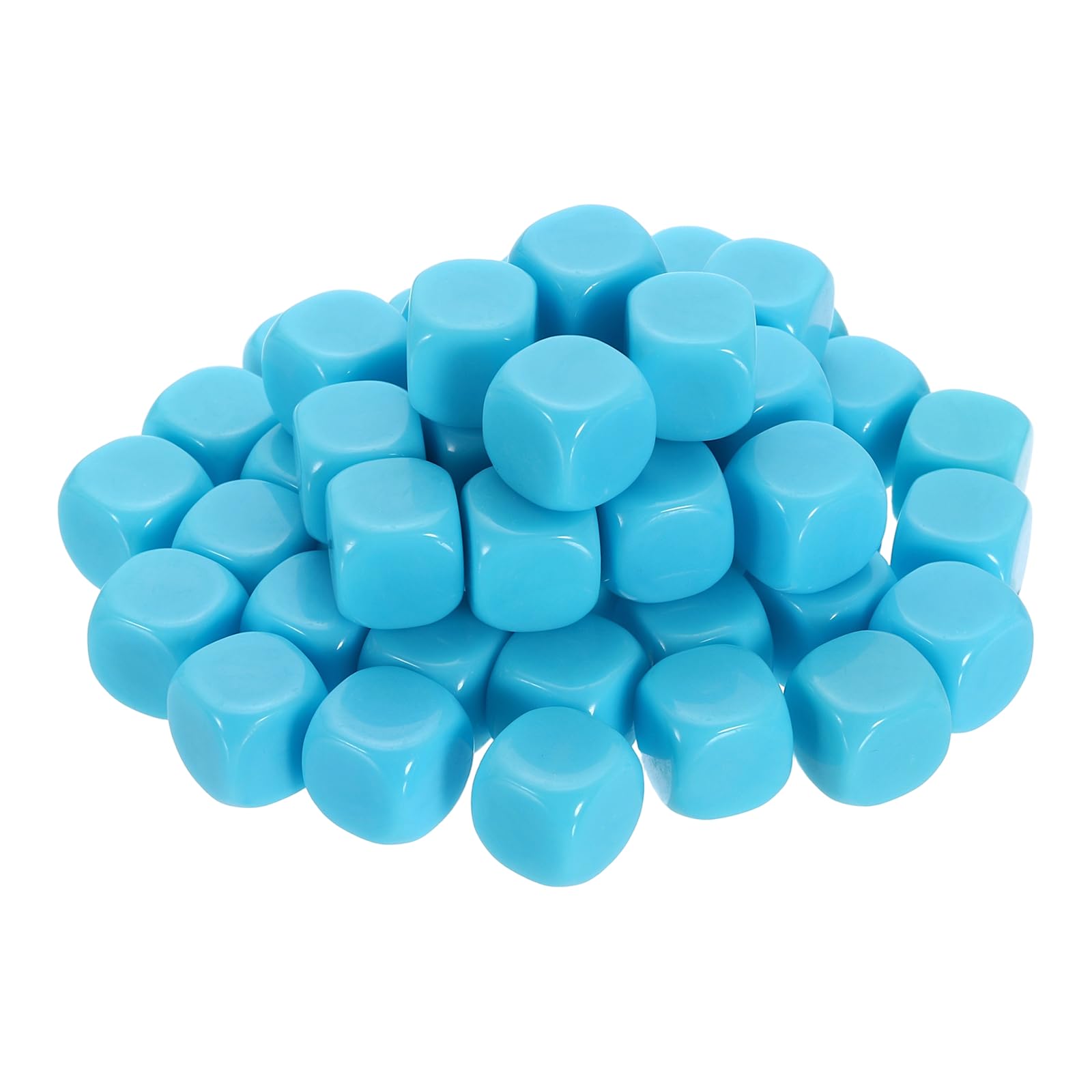 uxcell Lot de 100 dés vierges arrondis en acrylique à 6 faces avec surface lisse pour jeux de société, loisirs créatifs, 20 mm, bleu ciel