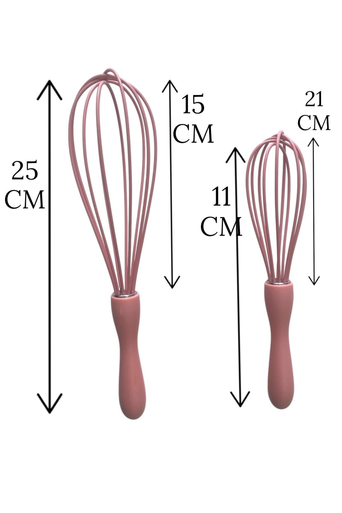 Multiamo 2'li Silikon Çırpıcı Seti, 25cm-21cm, Somon