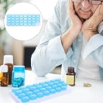 Nolitoy Monthly Pill Organizer 31 Day Portable Medicine Box with Lid Plastic Case for Travel Home and Daily Medication Storage