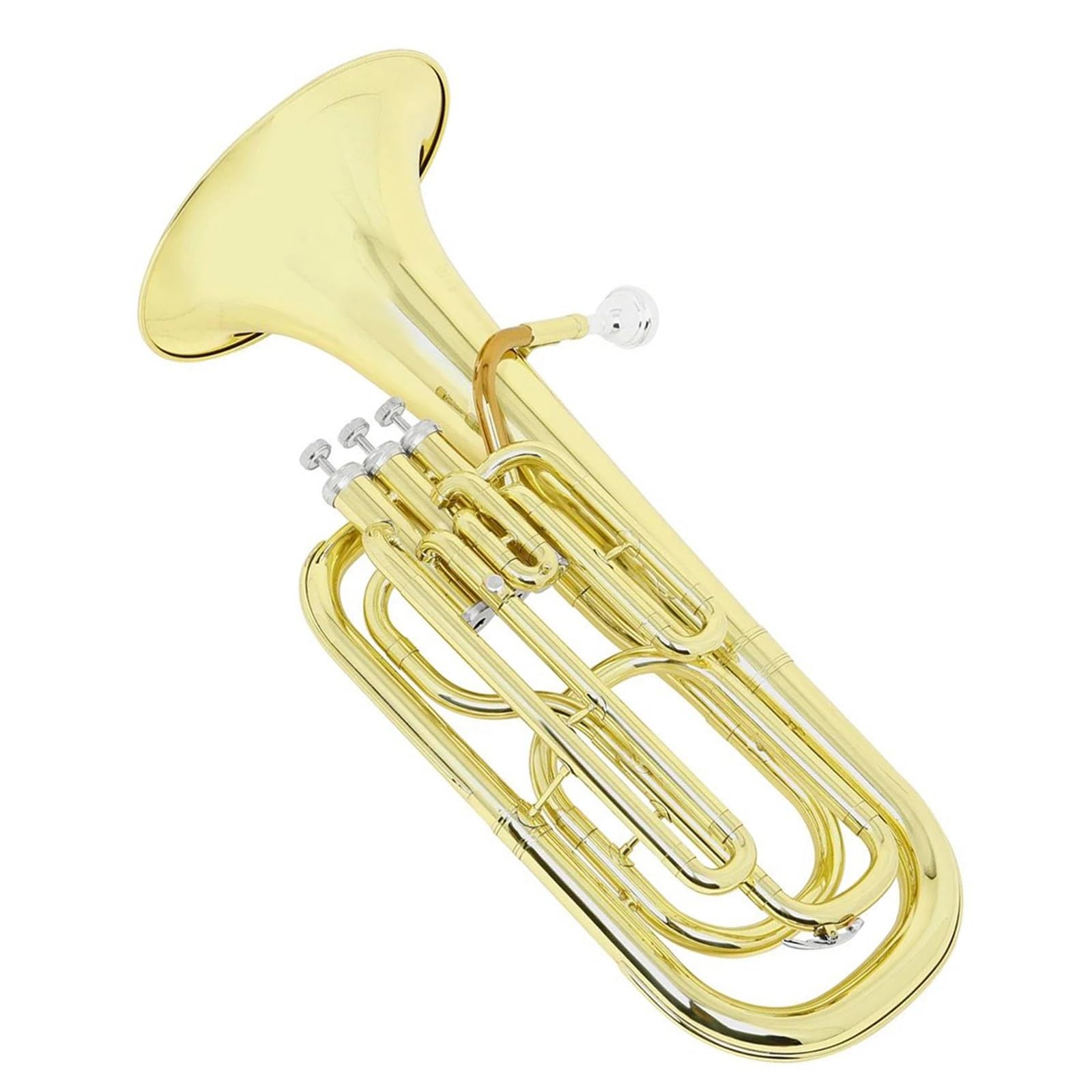 Eufonium Mosiądzu Eufonium Bb 3 Klucz Pionowy Róg Tenorowy Złoty Lakier Barytonowy Instrument Dęty Blaszany Z Futerałem Akcesoria Do Rękawiczek
