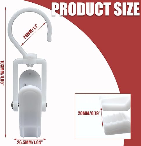 Miniatura 3 de Uenhoy 10 alfileres de plástico superfuertes, clips de gancho para lavandería, ganchos para botas para armario, ganchos giratorios para colgar botas