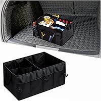 Collapsible Waterproof Car Trunk Organizer - Multi-Compartment Storage for SUV Truck Minivan - ANFTDCO Black