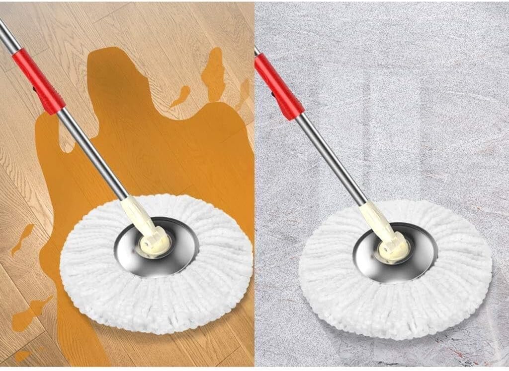 Rotating Bucket for Broom with Four Microphobic Mops for Cleaning Double and Washable Wet and Dry/red Flooring A(a) A
