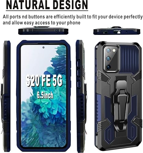Miniatura 7 de Folmeikat Funda para Samsung Galaxy S20 FE 5G, Galaxy S20 FE 2020, con protector de pantalla HD de grado militar con clip para cinturón y soporte