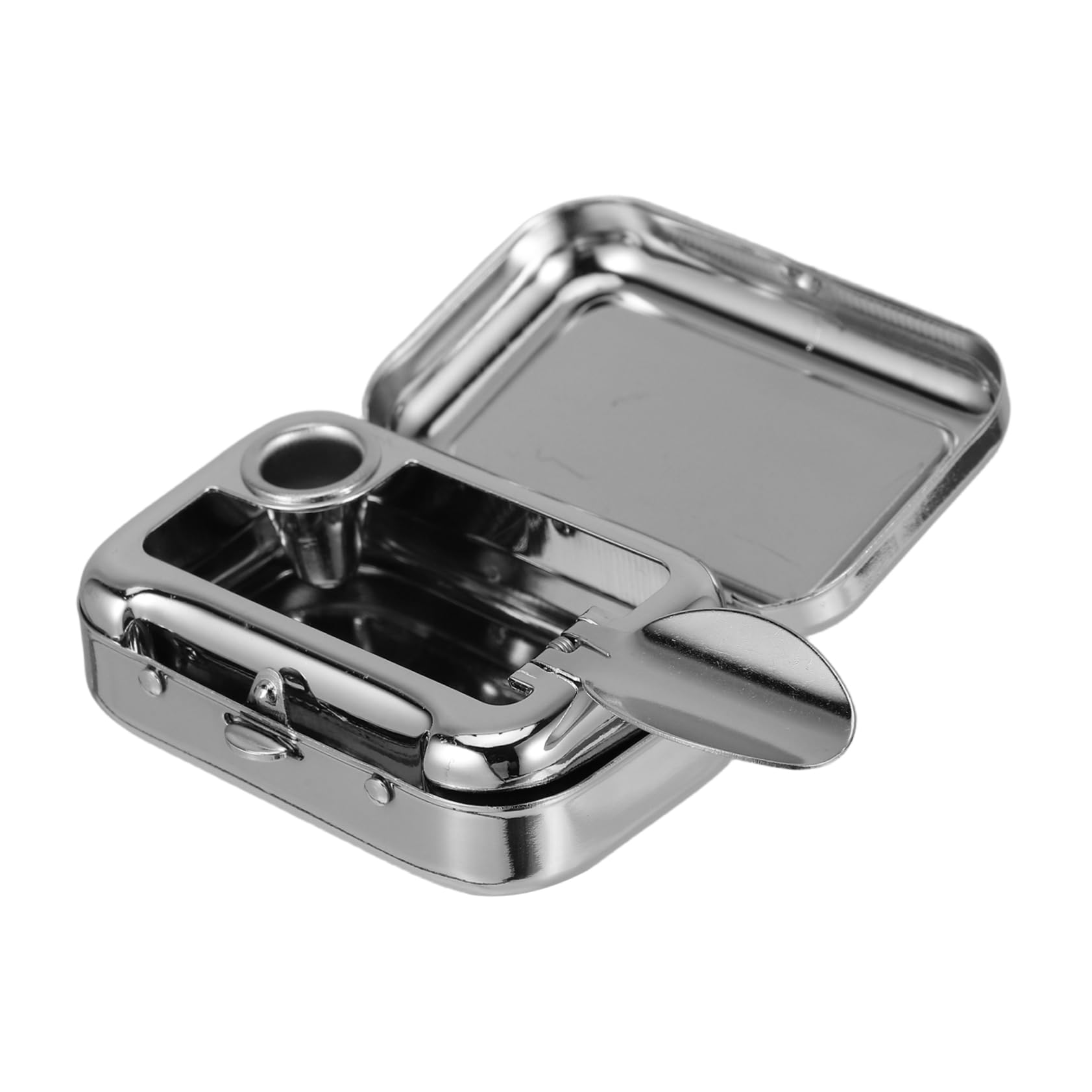 BELLIFFY Stylish Stainless Steel Design for Travel Dustproof Mini Portable Ashtray for Outdoor Use in Cars for Smokers the Go