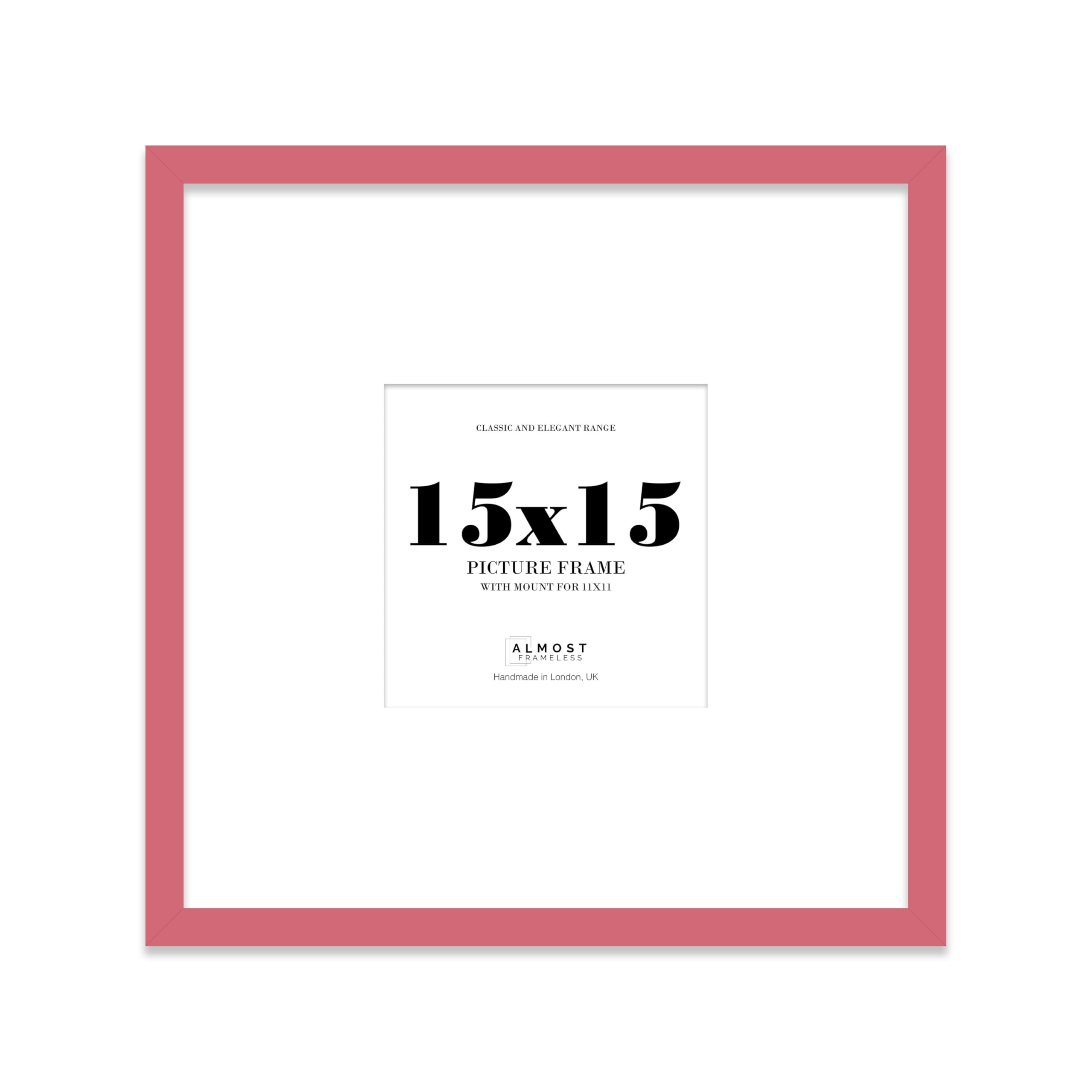 15x15" Square Picture Frame, Display Pictures 11x11" With Mat or 15x15" Without Mat, Wall Hanging & Free Standing Photo Frame, Pink, 1 Pack โ image 1