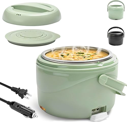 Miniatura 1 de Aotto Fiambrera eléctrica, calentador portátil de 40 onzas, calentador de almuerzo portátil para el trabajo, oficina, automóvil, viajes, 12 V24 V110