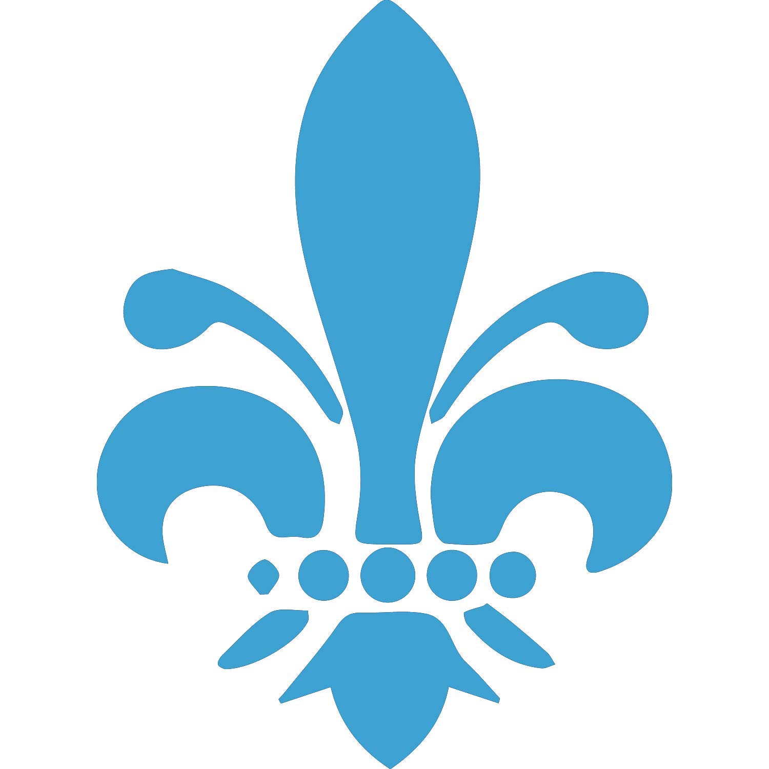 Decal Stickers of Fleur De Lis 06 (Azure Blue) (Set of 2) Premium Waterproof Vinyl Decal Stickers for Laptop Smartphone Car Dirt Bike Wall Room Mason