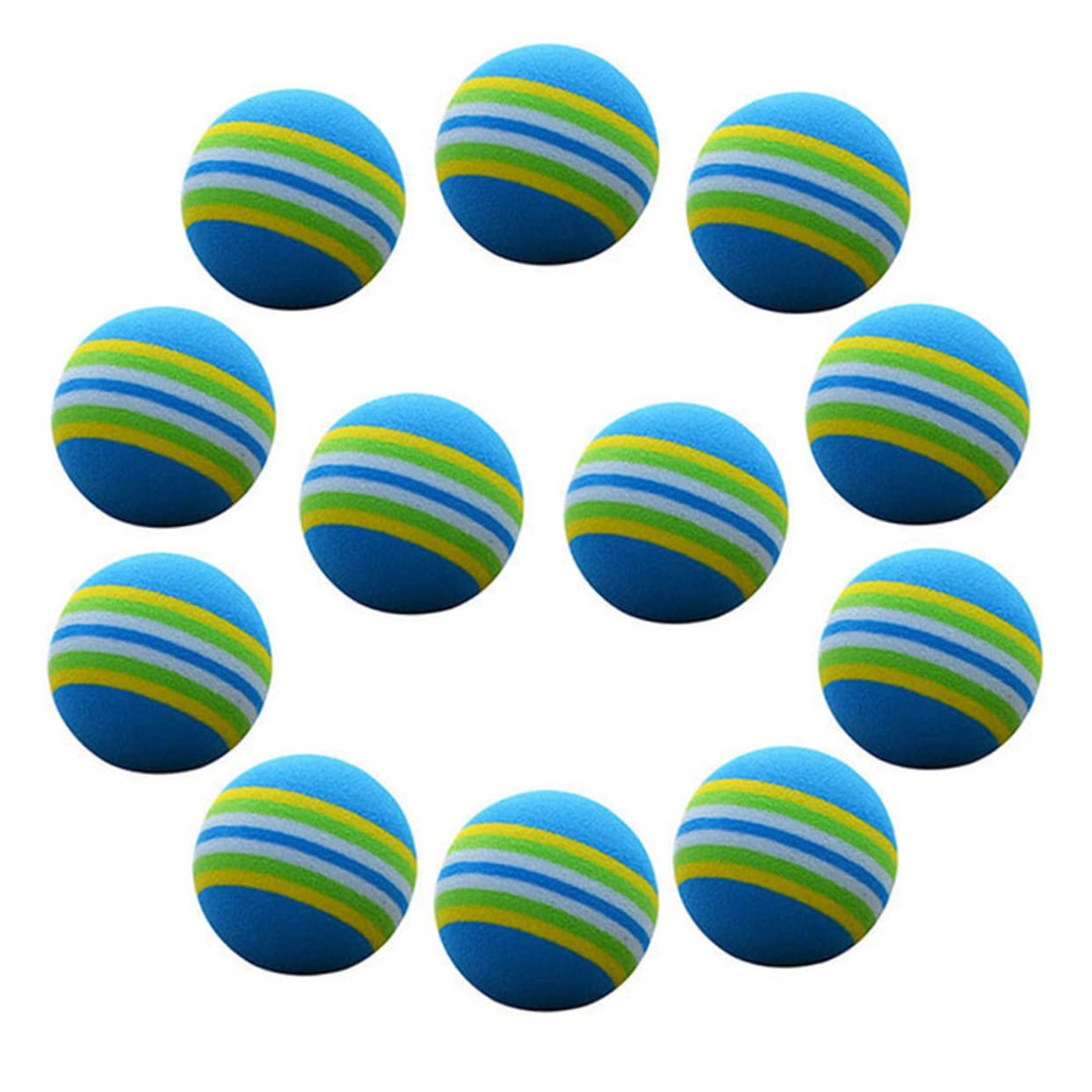 Toddmomy 8Pcs Rainbow Eva Training Balls Indoor Practice Aid for Golf Soft Lightweight Design for Approach Shot Drills Blue Color