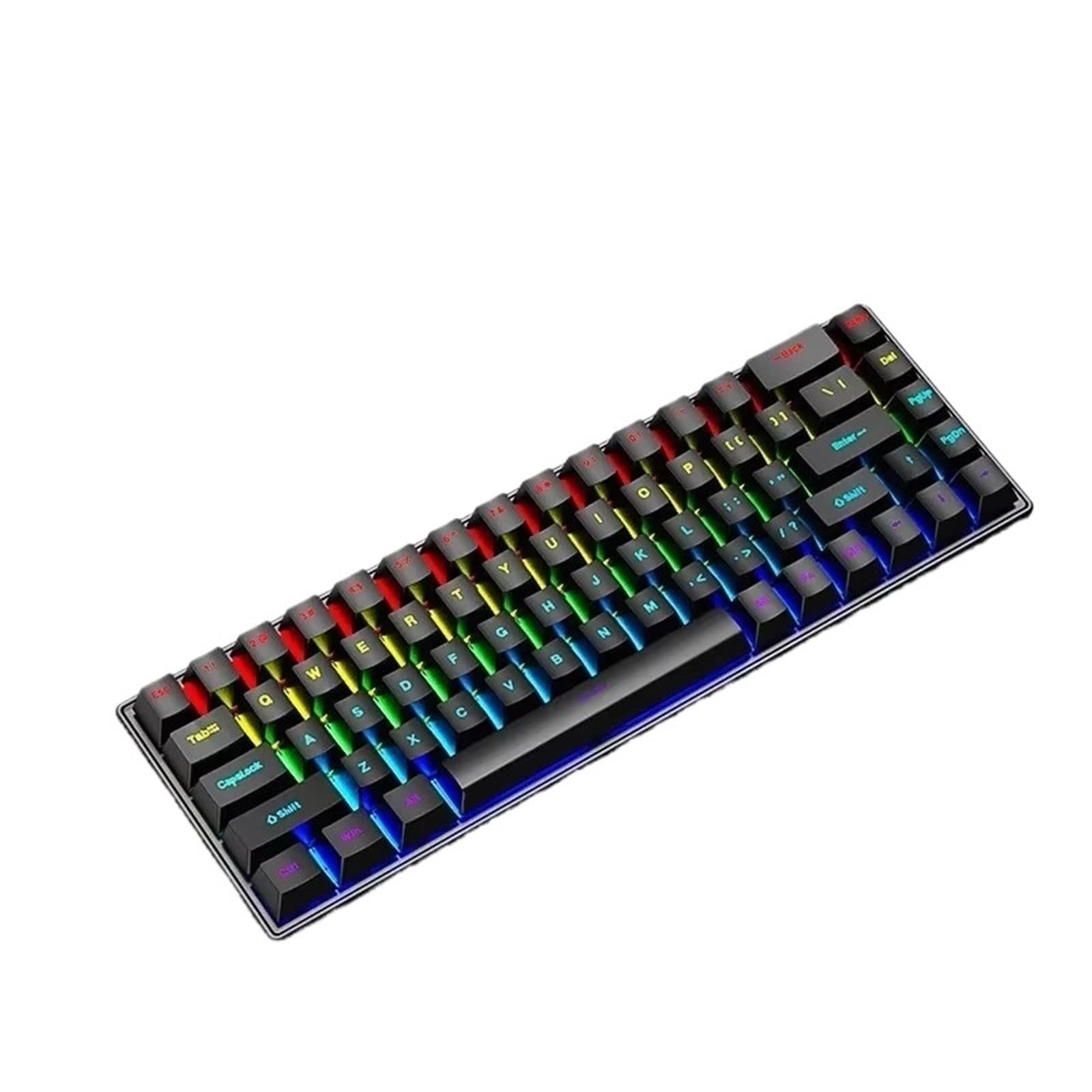 Clavier mécanique K68 filaire à switch rouge linéaire noir haute précision - 8