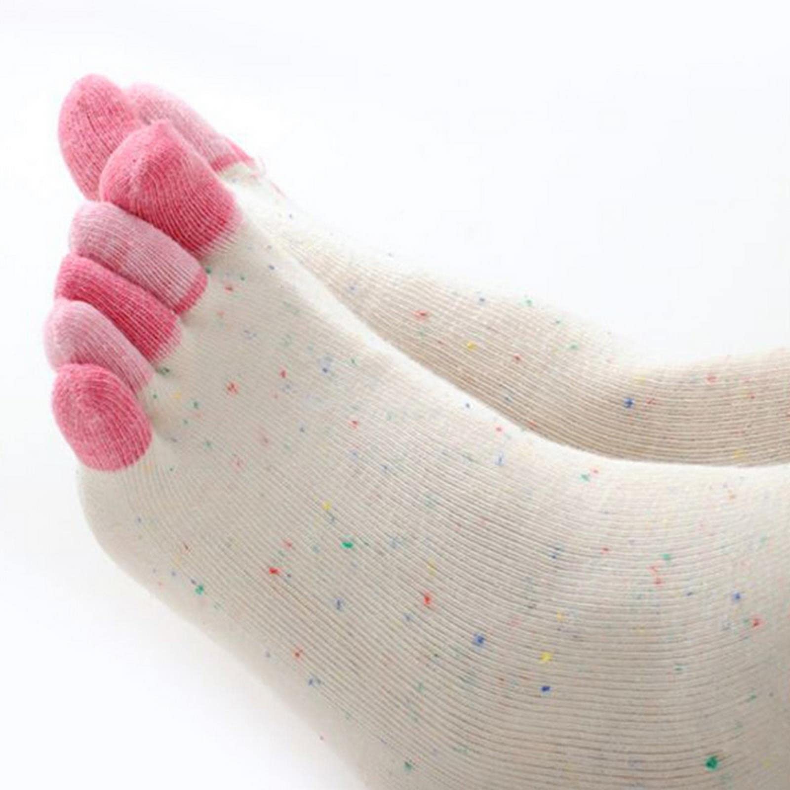 MOGSA Calcetines para mujer, 5 unidades, para primavera, otoño, cinco dedos, calcetines de tubo de algodón, calcetines coloridos para mujer, calcetines de 5 dedos