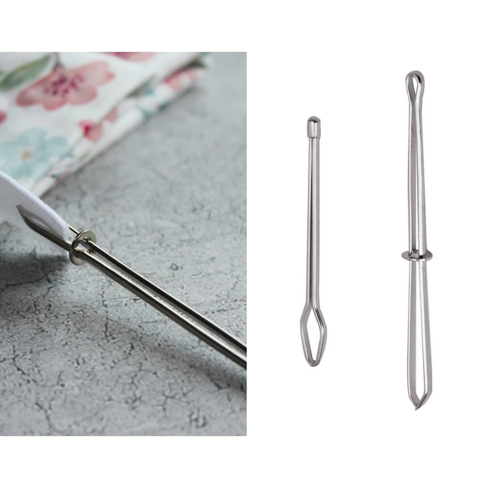 TERRIFI Sewing Loop Kit, 4 PCS Needle Puller Set, Needles Sewing Big Eye Darning Needles, Drawstring Threader Tool Set, Suitable for DIY Wool Threader