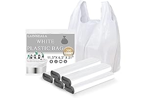 Plastic Bags for Shopping (11" x 6" x 21") - 300 Count...