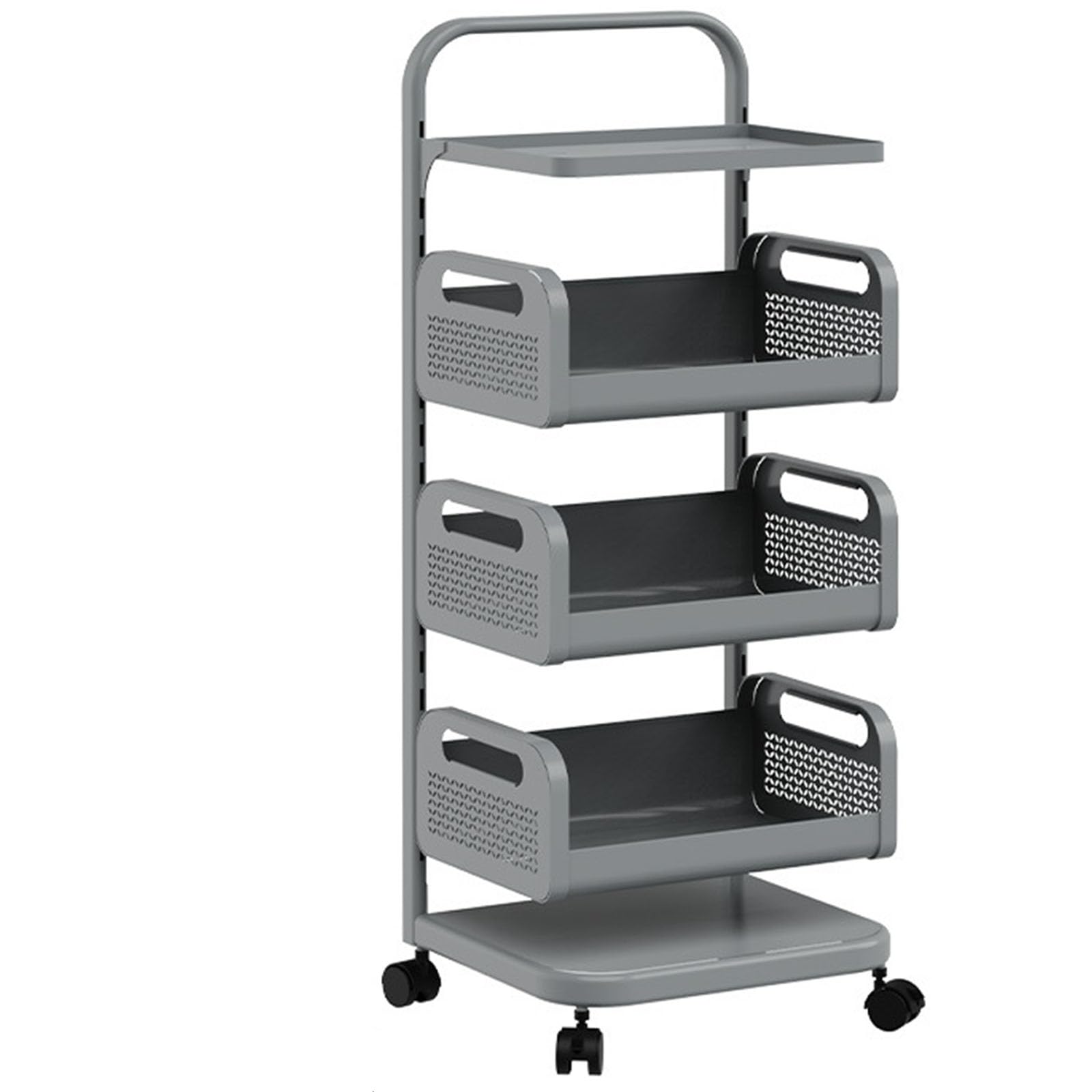 Eiwitany Floor-standing Multi-layer Storage Rack, Net Basket, Detachable Universal Wheels, Easy To Move, Can Place Fruits and Vegetables, Etc. (five floors)