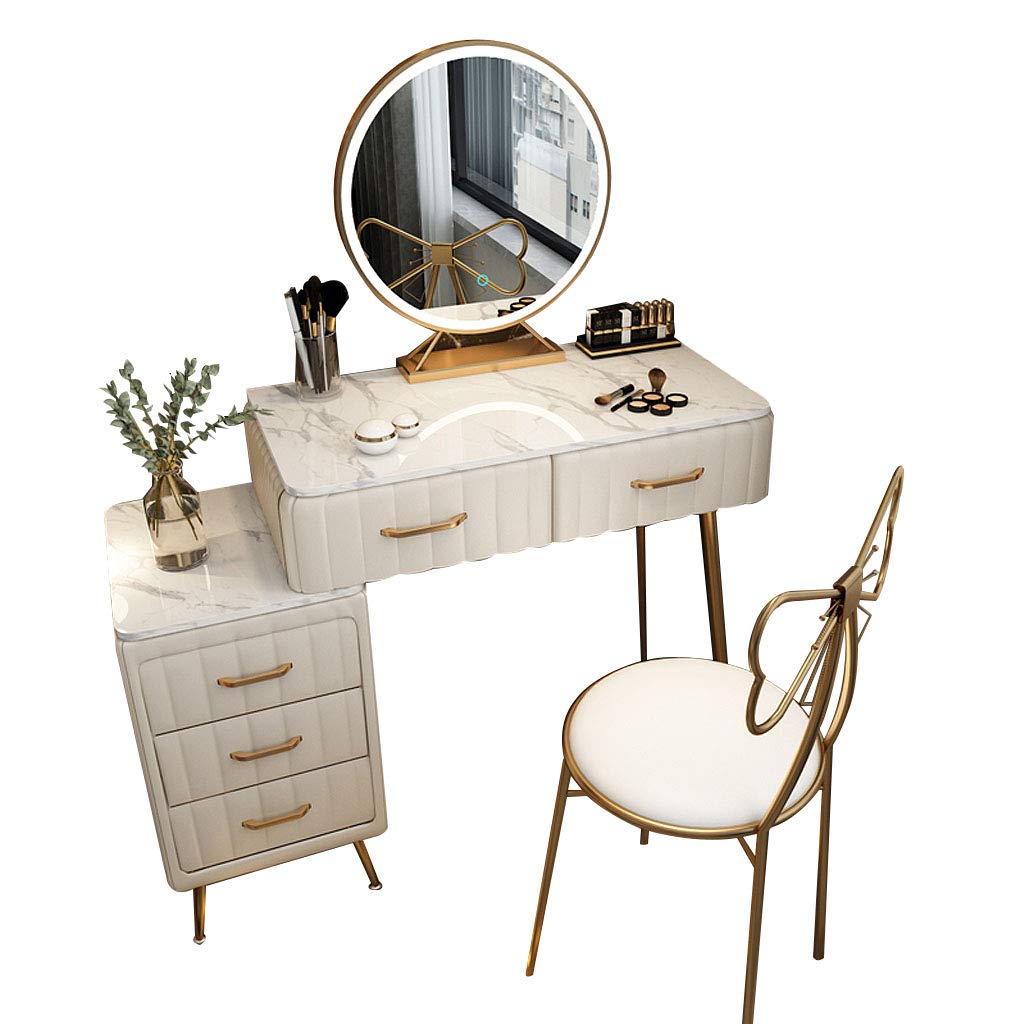 Buy YXF Bedroom Dressing Table Set with Adjustable Brightness Mirror