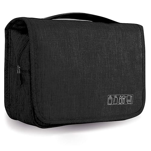 Neceser de viaje colgante, organizador de cosméticos, bolsa de maquillaje portátil para mujeres y hombres con gancho fuerte y bolsillos, bolsa de