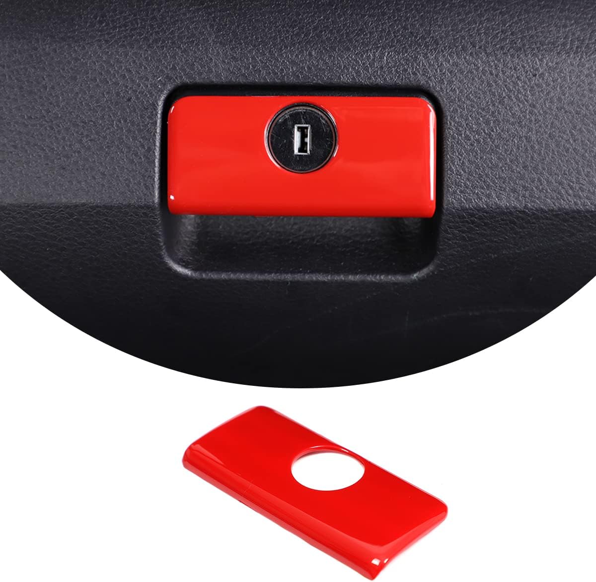 Car ABS Red Co-drive Glove box Sundries Box Handle Cover Trim Fit For Toyota Tacoma 2015 2016 2017 2018 2019 2020 2021 2022 2023 (Red)