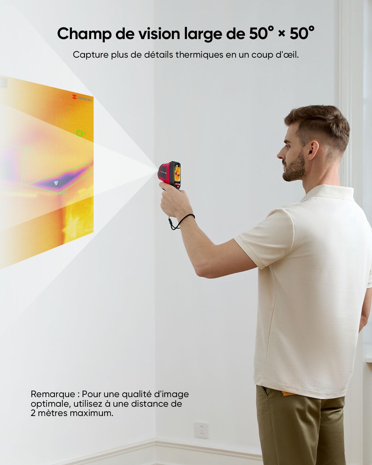 Caméra thermique E02,SuperIR Résolution IR 240x240 avec caméra visible, portable d'imagerie thermique infrarouge avec pointeur laser, fréquence de rafraîchissement 20Hz, -20°C à 400°C