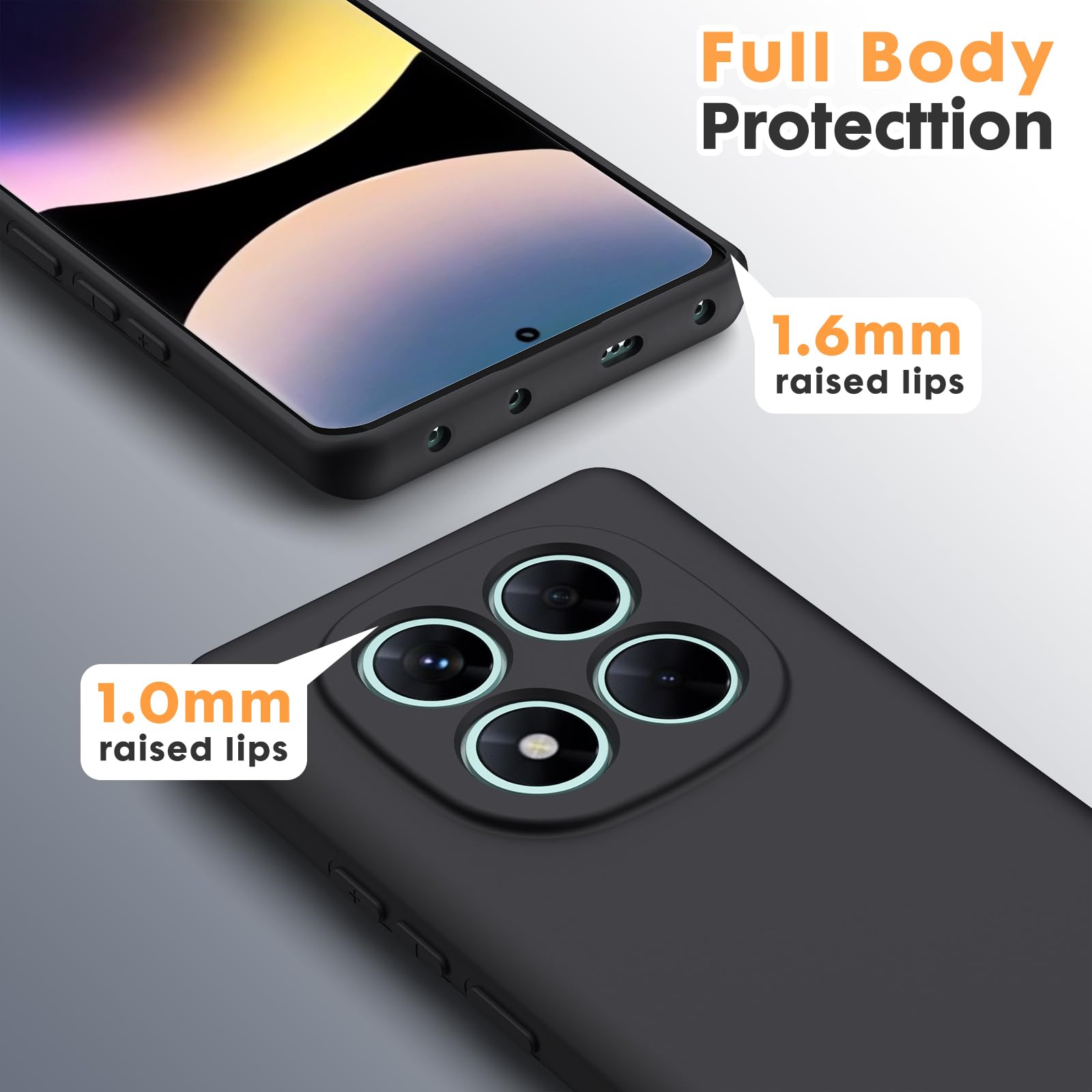 SEAHAI Cover Magnetica Per Xiaomi Redmi Note 14 5G - Antiurto Militare, Silicone Ultra Sottile, Nero
