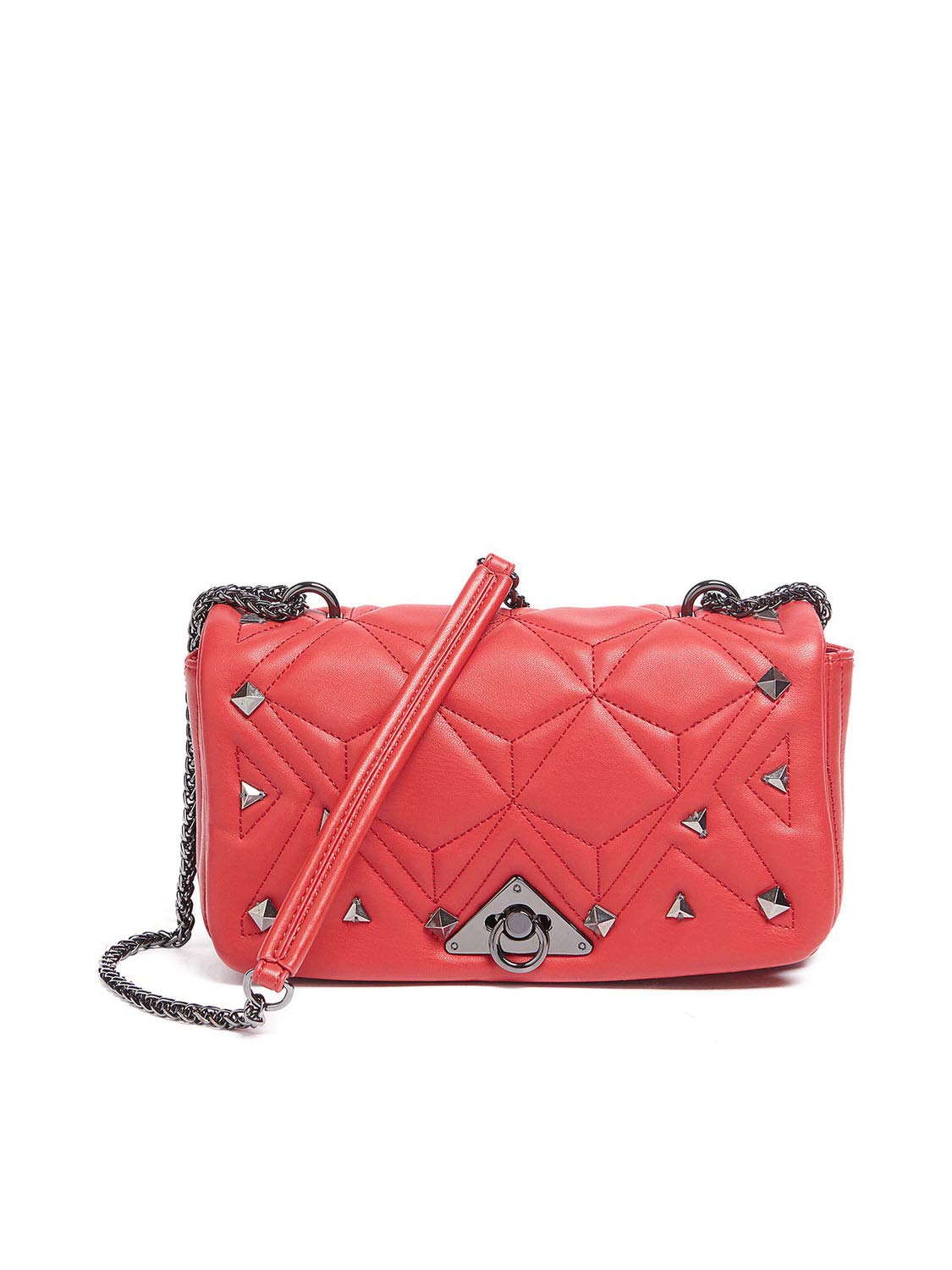 Tosca BluRed Medium Geometric Quilted Flap Shoulder Bag for womens