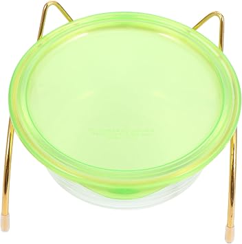 Oblique Tilted Cat Bowl with Raised Iron Stand Neck Protection Feeding Bowl for Indoor Cats Anti-Whisker Fatigue Water Feeder Elevated Design Reduces Food Waste and Neck Strain